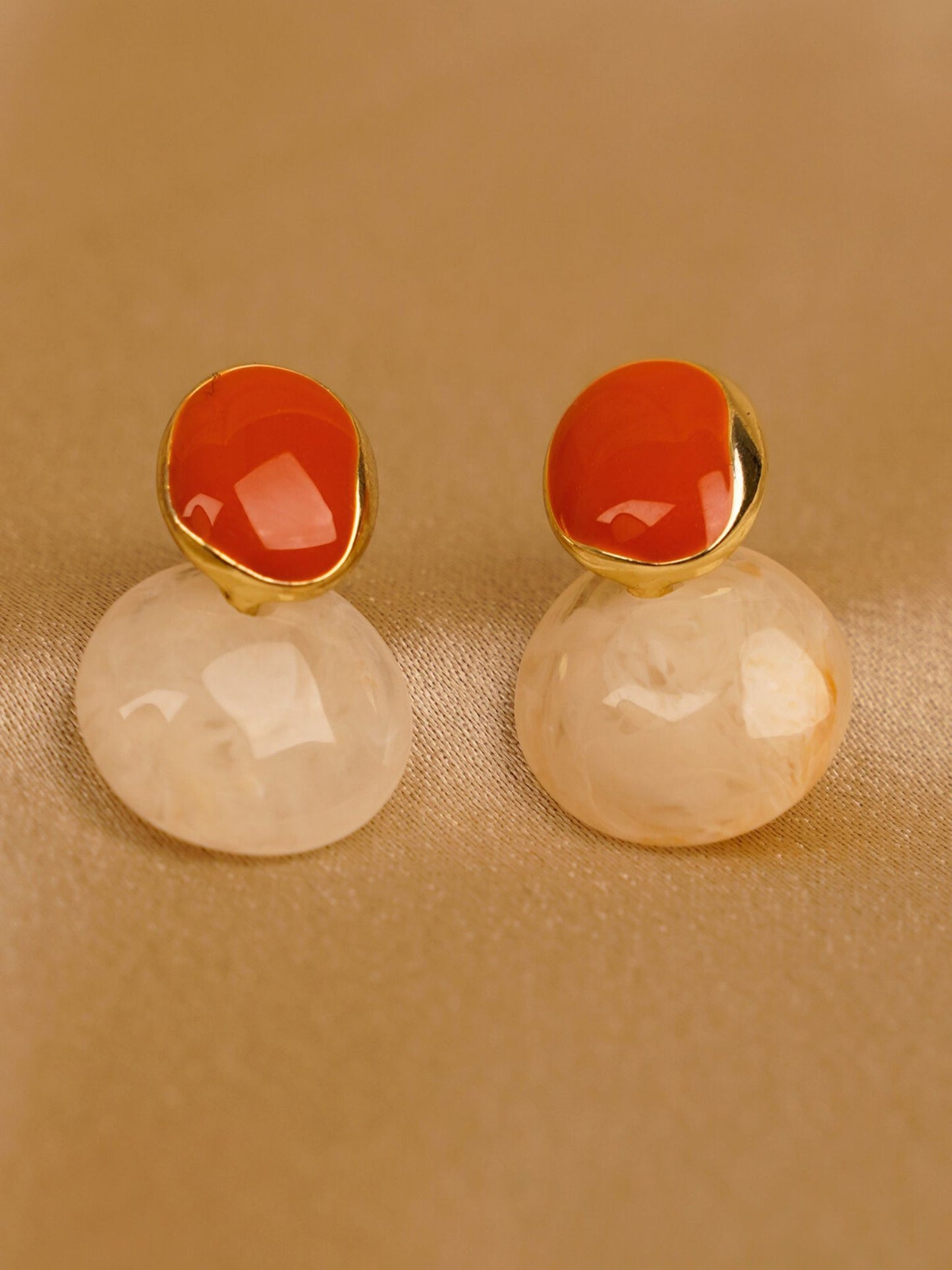 Coral Mist Drop Earrings