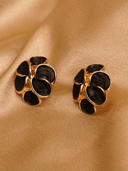 Noir Bloom Statement Stud Earrings
