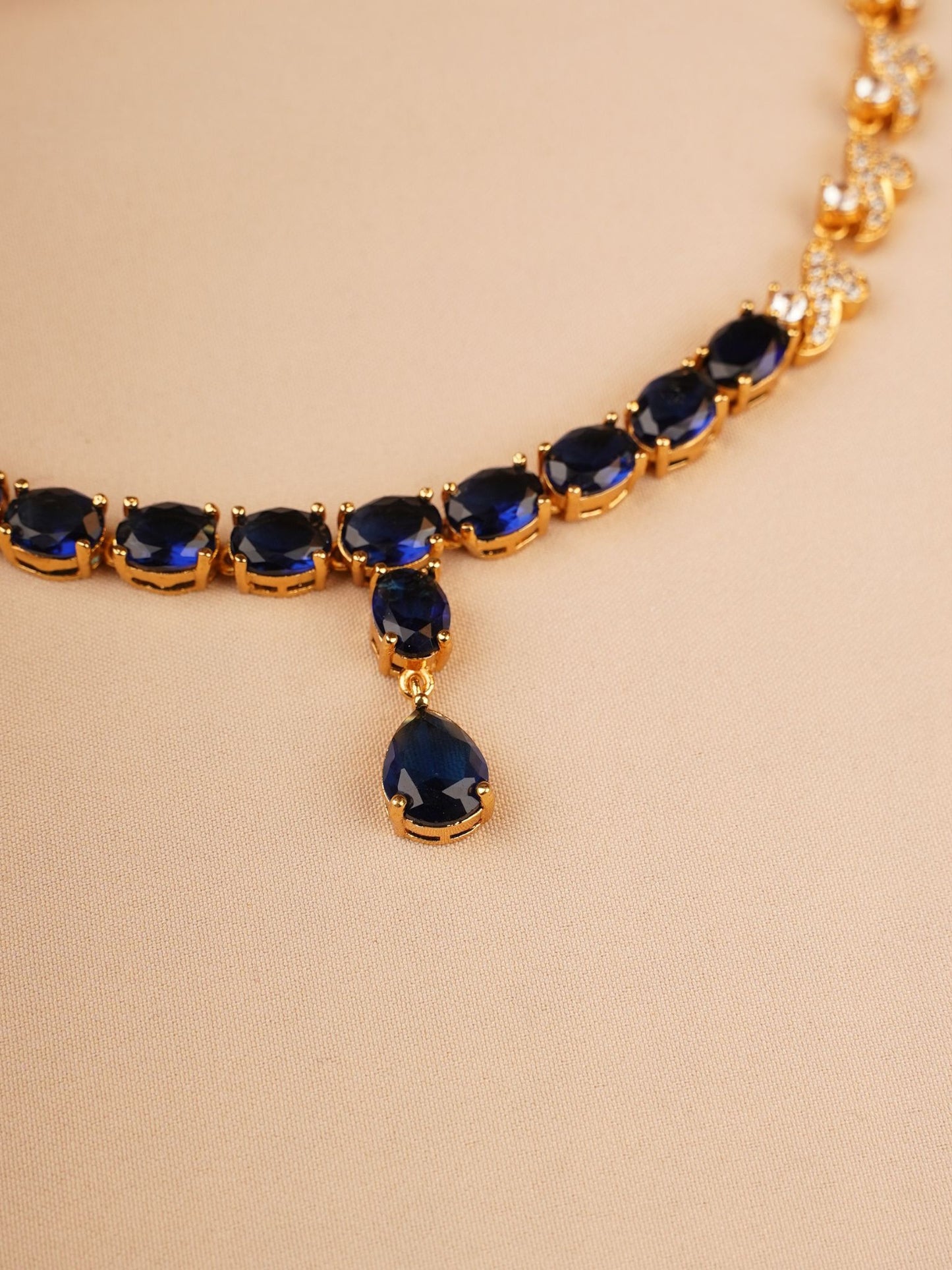 Sapphire Blue Crystal Necklace