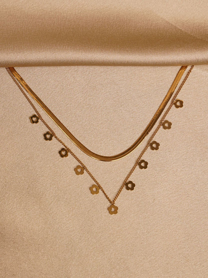 Golden Blossom Layered Necklace