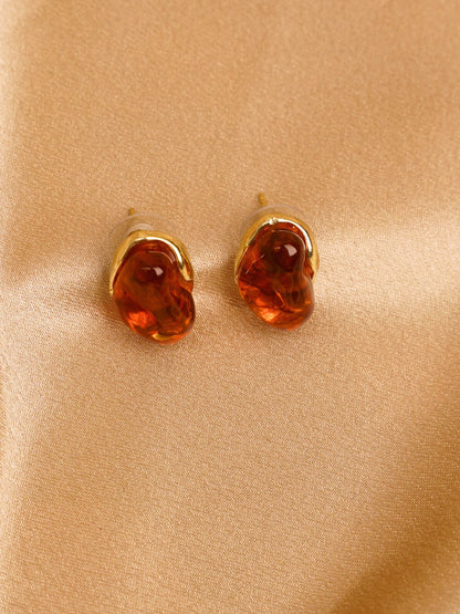 Amber Glow Stud Earrings