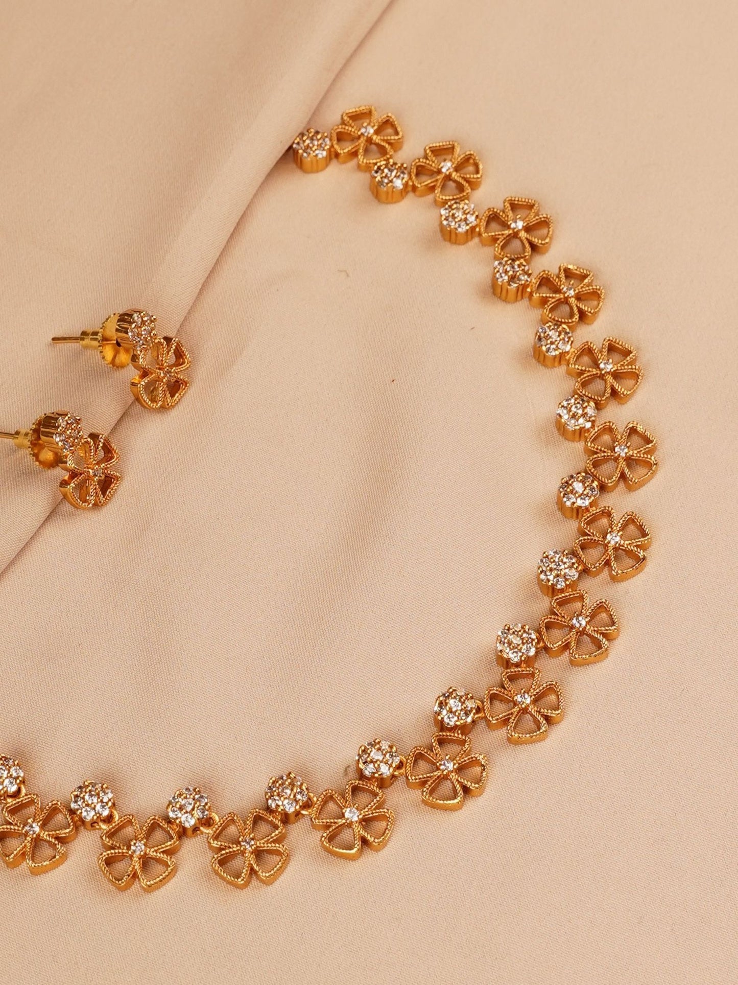 Floral Crystal Necklace Set