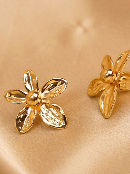Golden Blossom Stud Earrings