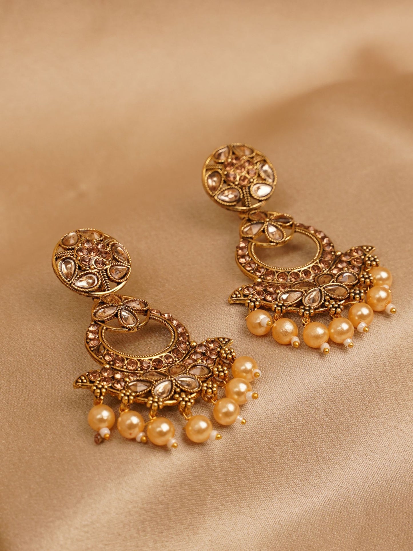 Zaria Pearl Chandbali Earrings