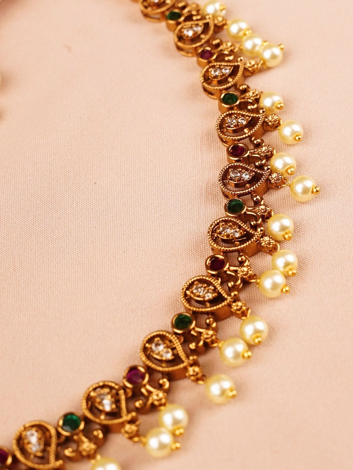 Ruby & Emerald Temple Necklace Set