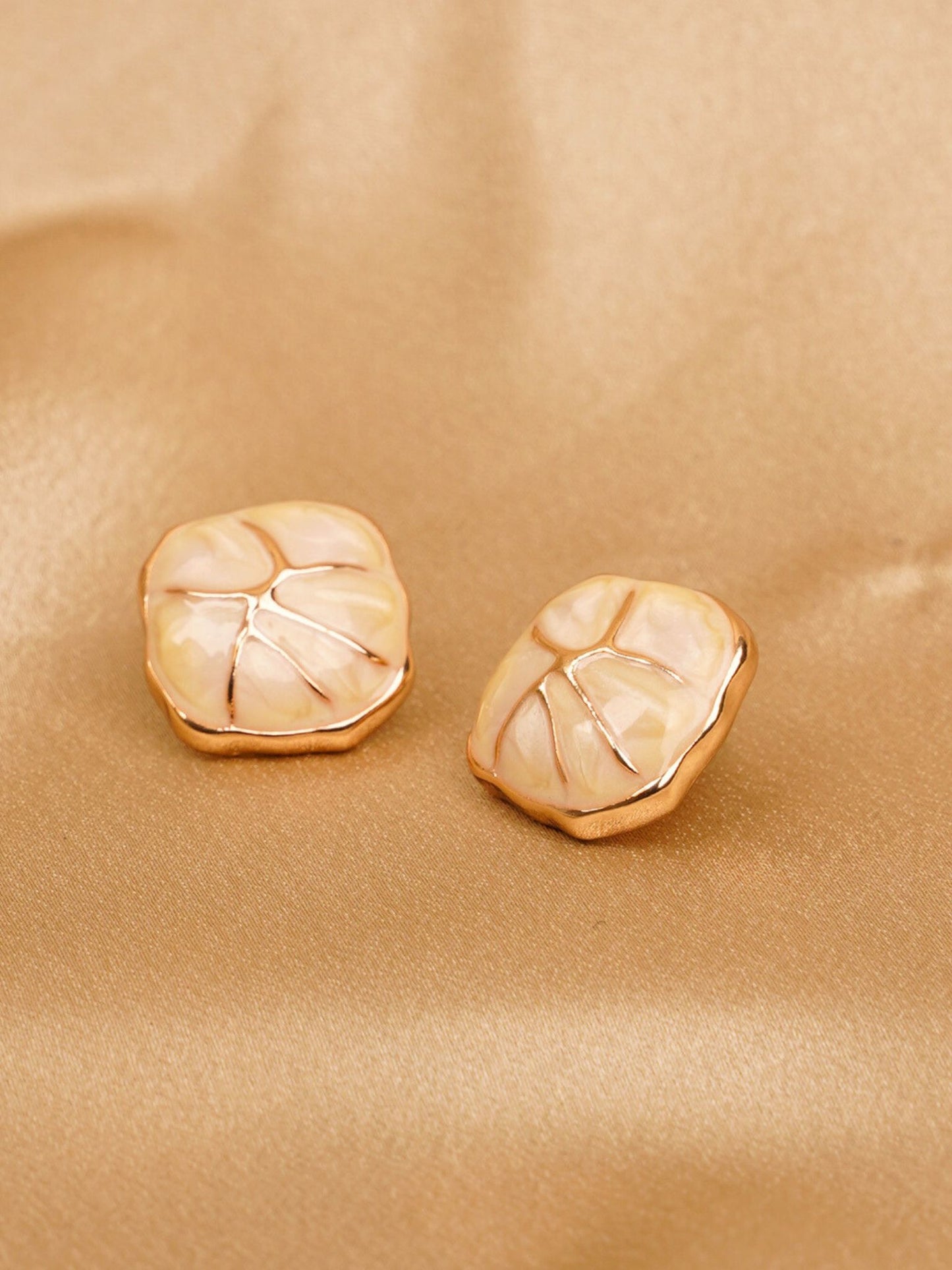 Ivory Bloom Stud Earrings