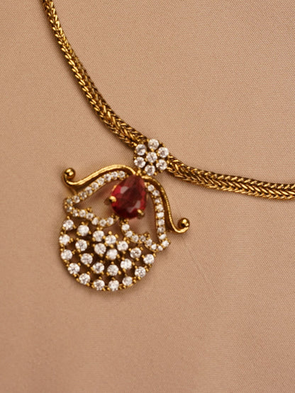 Ruby Peacock Necklace Set