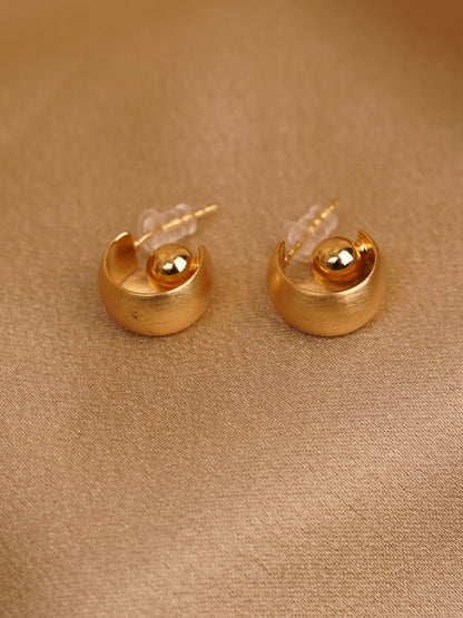 Luna Orb Gold Stud Earrings