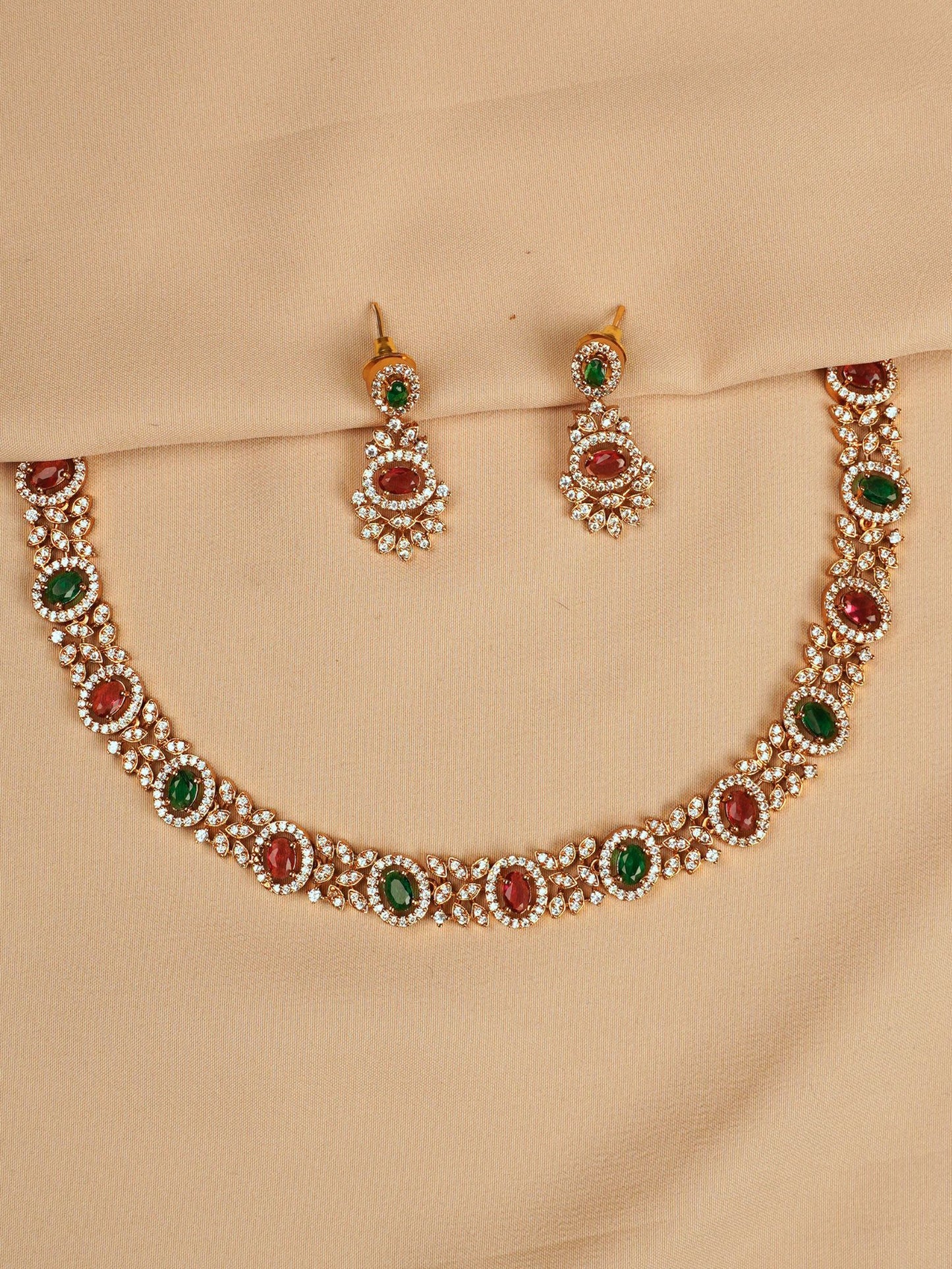 Multicolour Gold Necklace Set