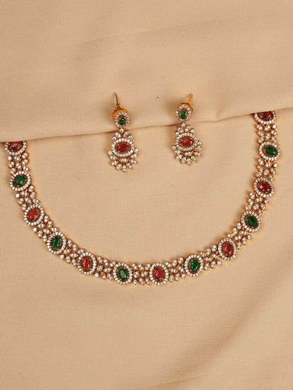 Multicolour Gold Necklace Set