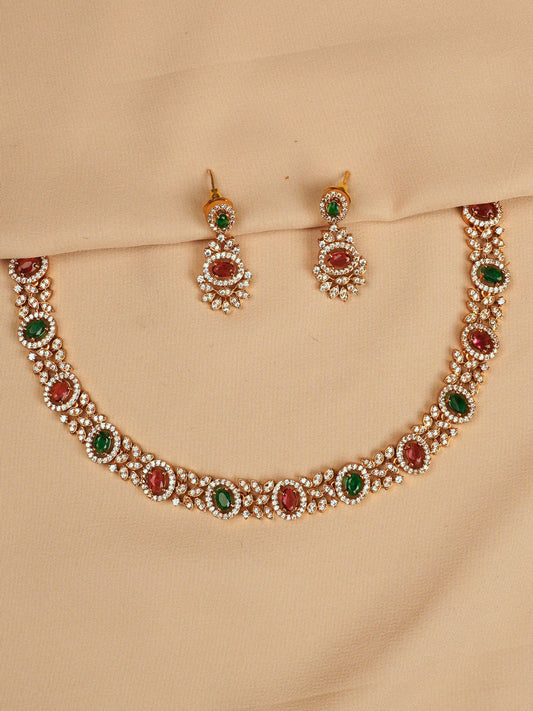 Multicolour Gold Necklace Set