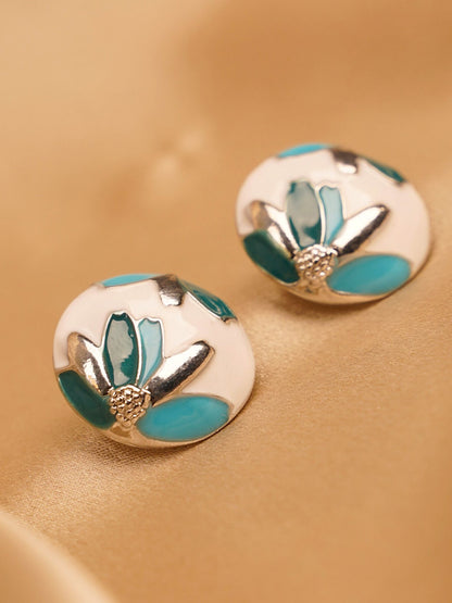 Aqua Meadow Stud Earrings