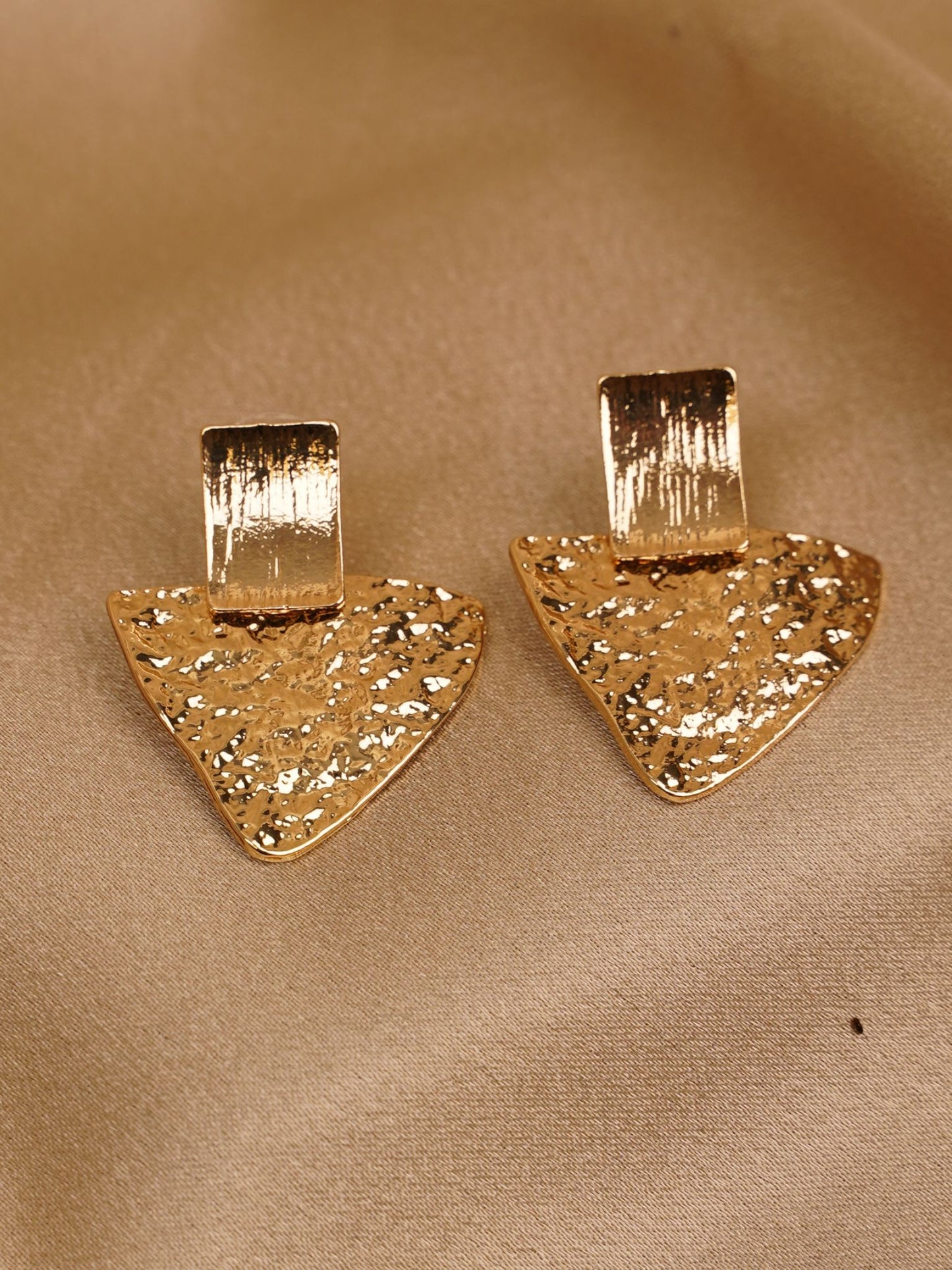 Aurelia Textured Triangle Stud Earrings