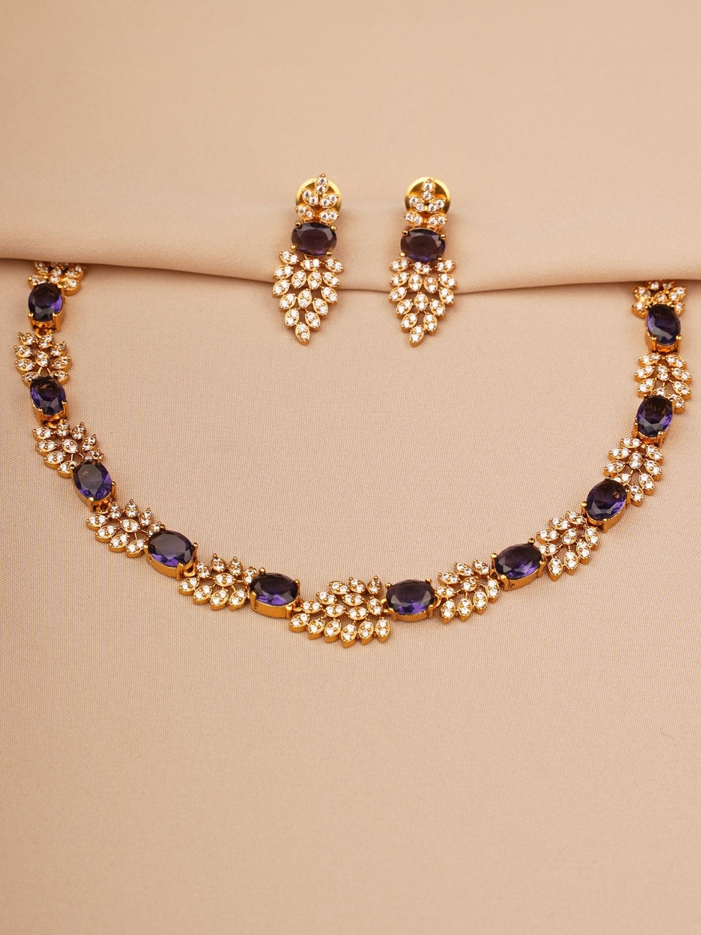 Midnight Crystal Cluster Necklace & Earrings Set