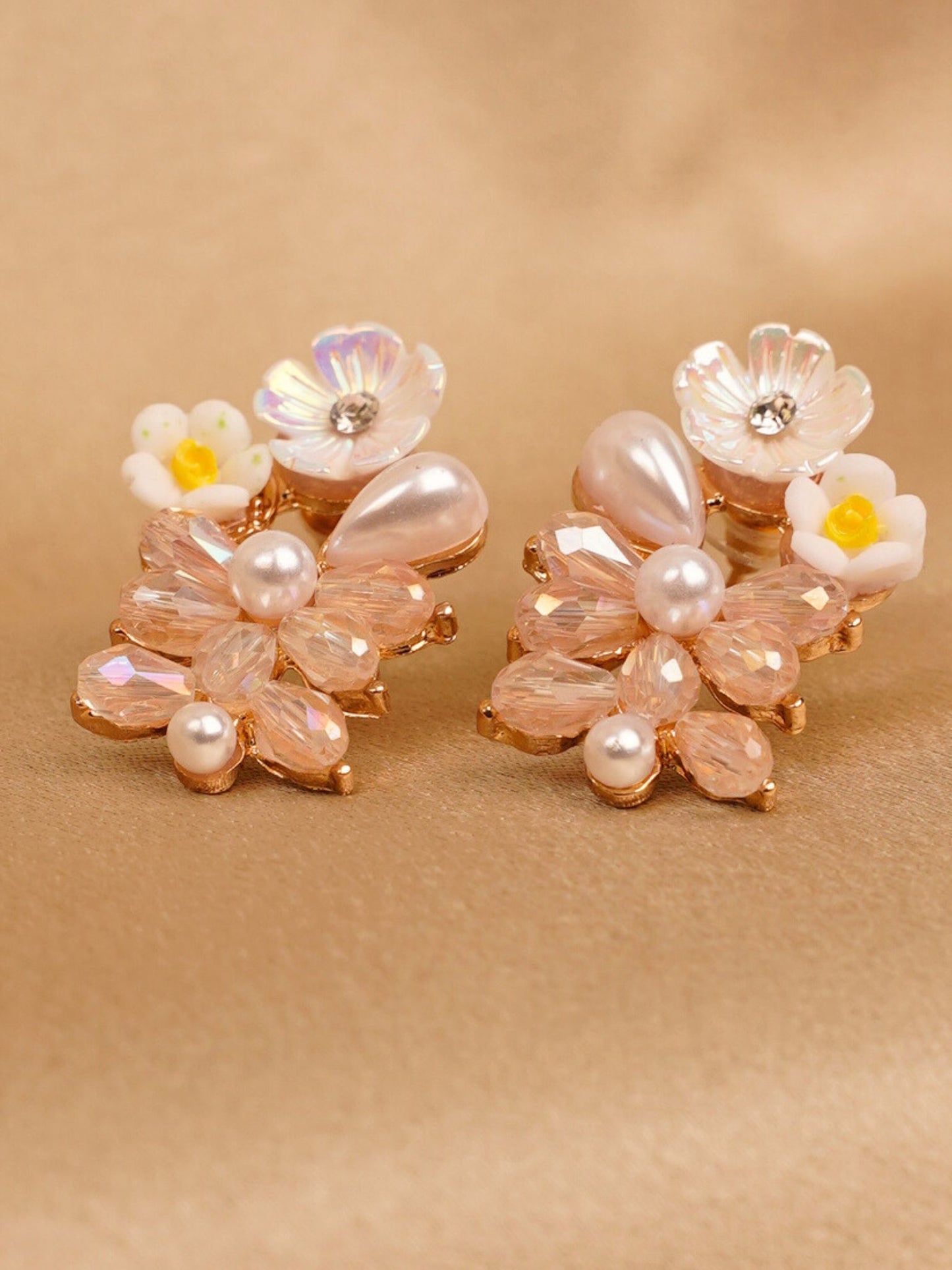 Blush Garden Pearl Drop Earrings