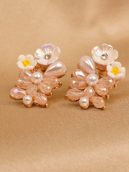 Blush Garden Pearl Drop Earrings