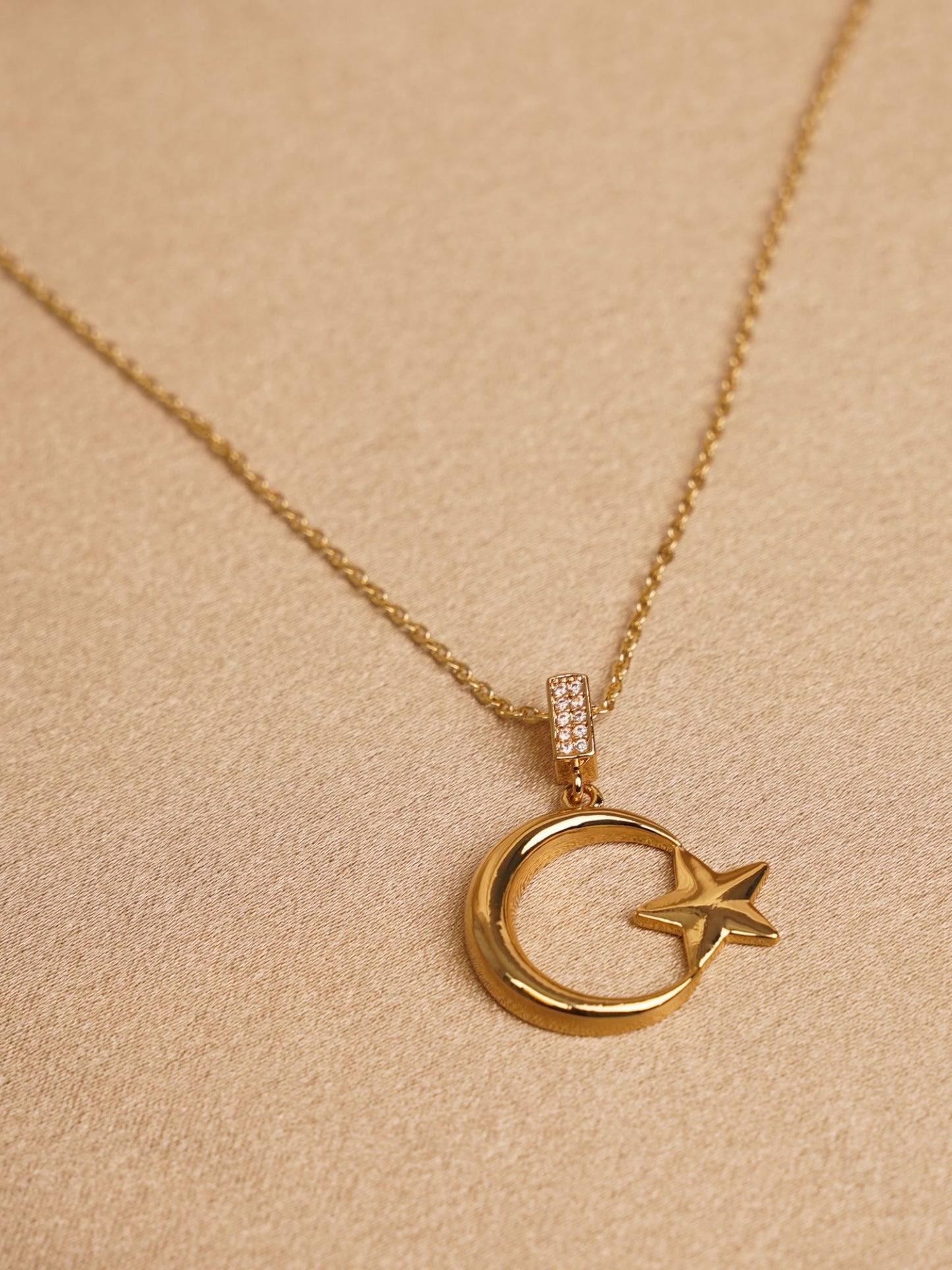 Celeste Moon Star Pendant Necklace
