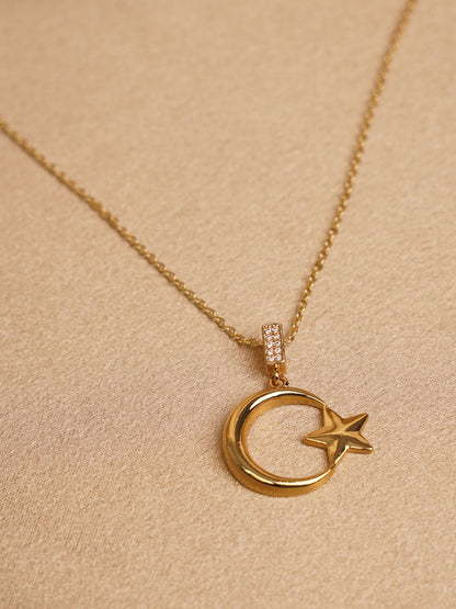 Celeste Moon Star Pendant Necklace