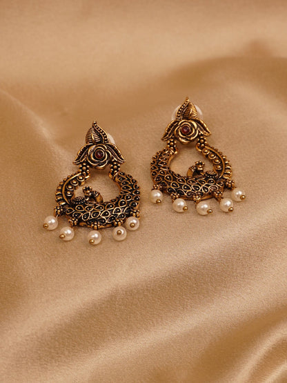 Royal Mayura Chandbali Earrings