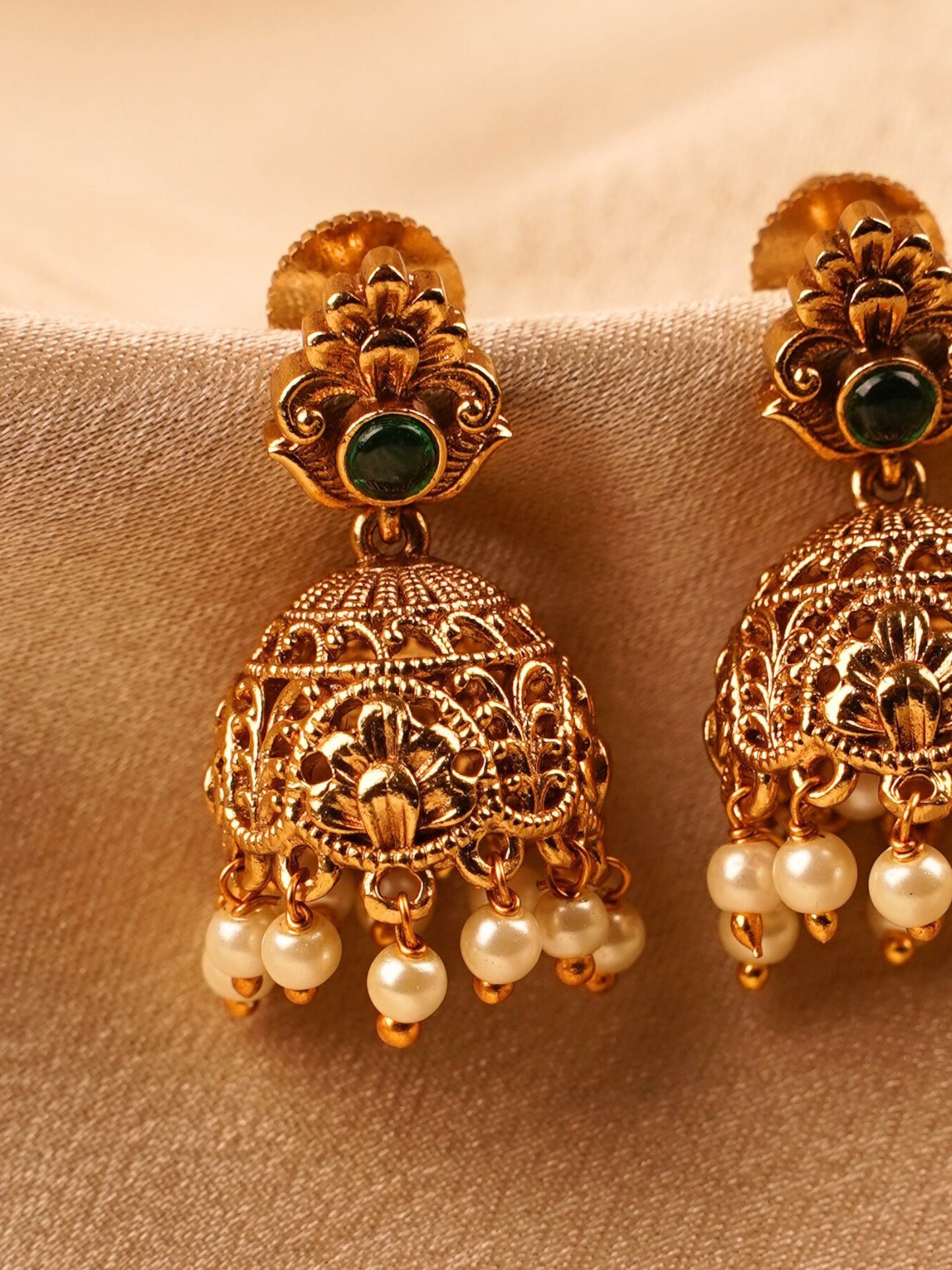 Emerald Temple Jhumka