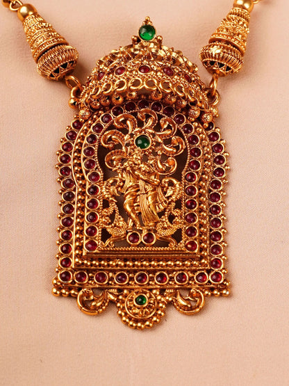 Lord Krishna Temple Necklace Set