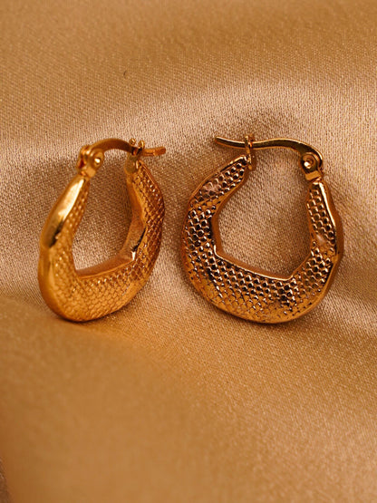 Textured Gold Hoop Earrings