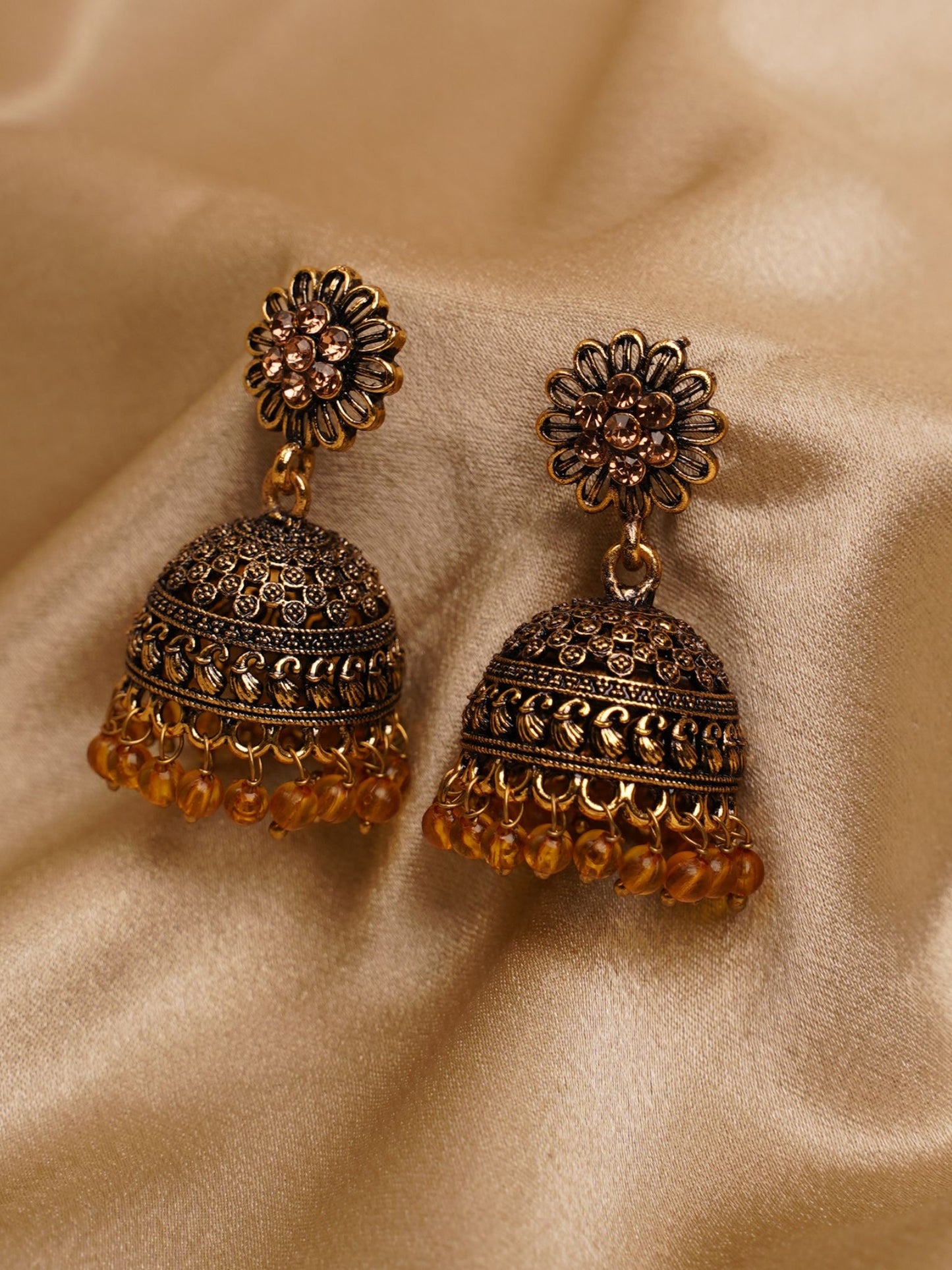 Amber Royale Jhumka Earrings