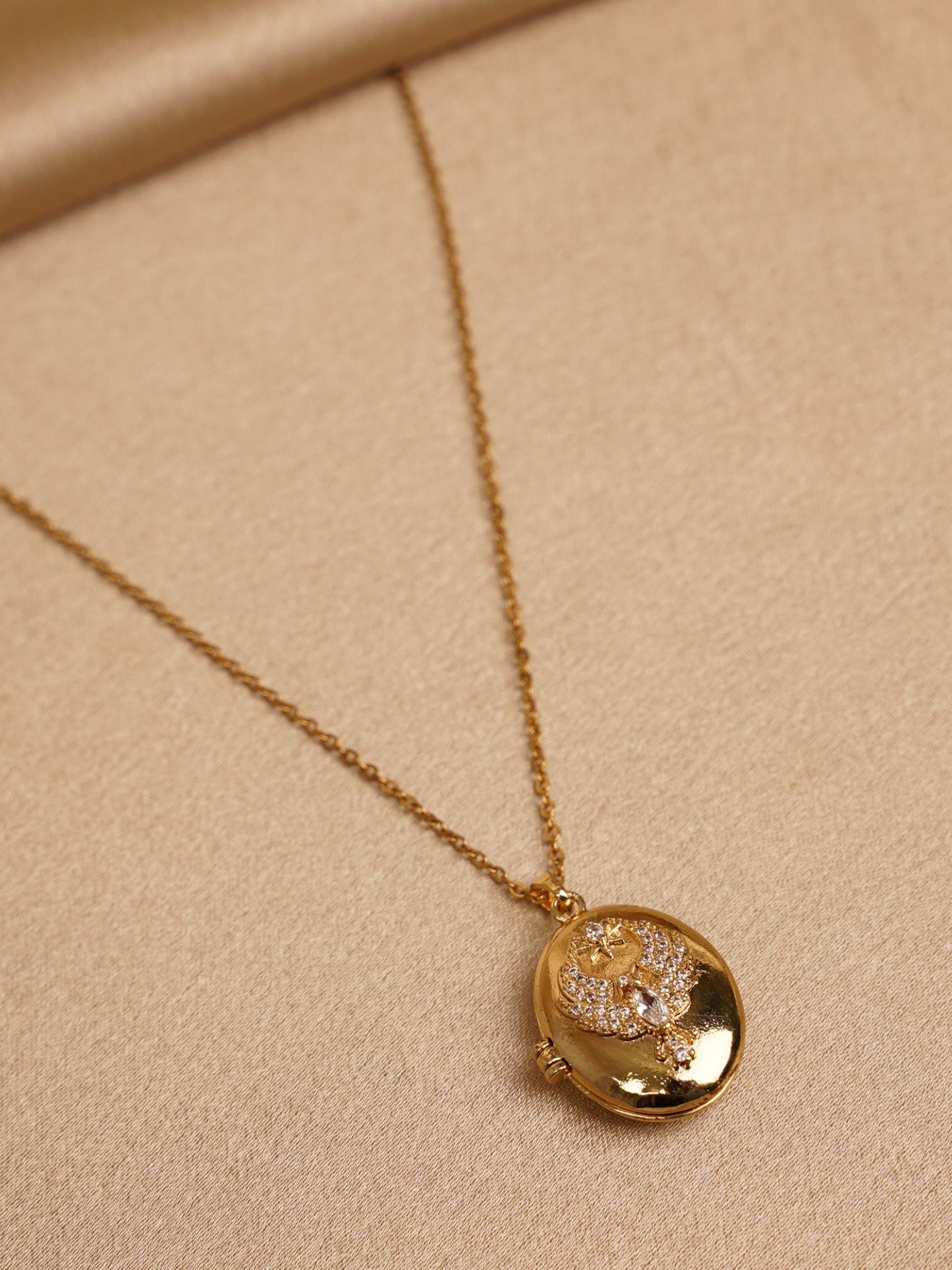 Celestial Heart Locket Necklace