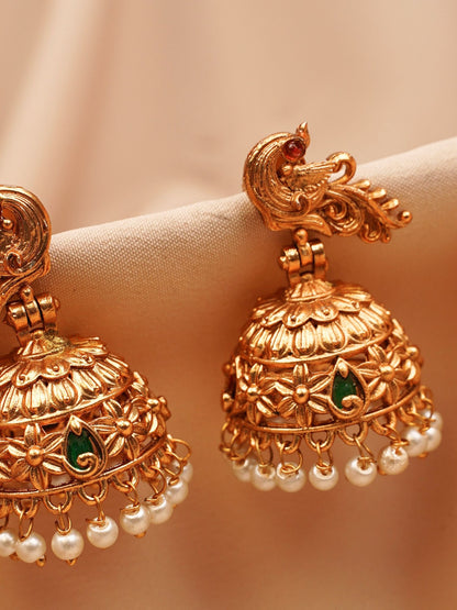 Peacock Temple Jhumkas