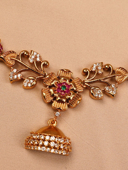 Ruby Floral Necklace Set