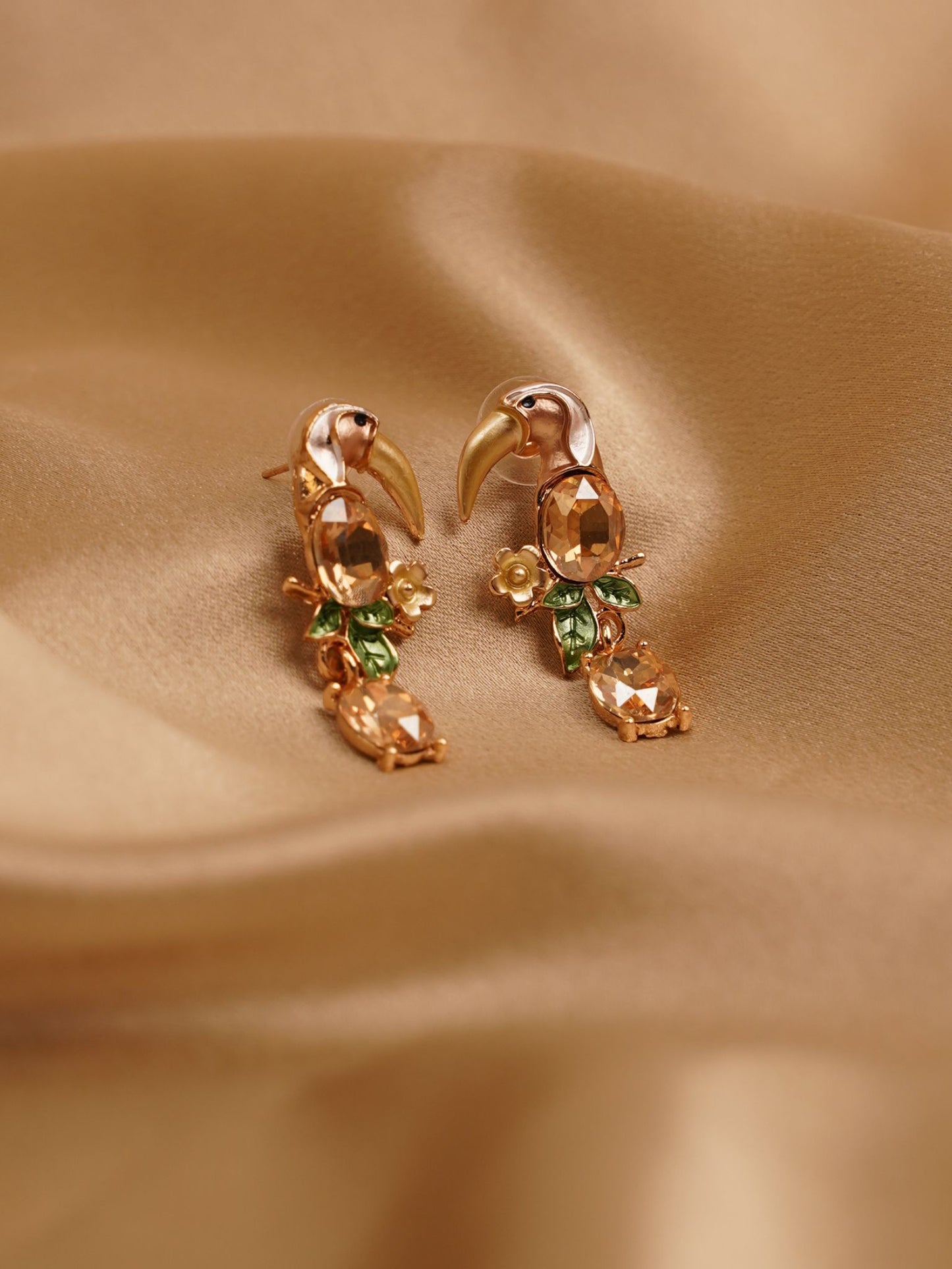 Golden Toucan Drop Earrings