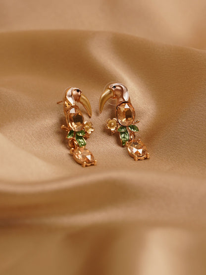 Golden Toucan Drop Earrings