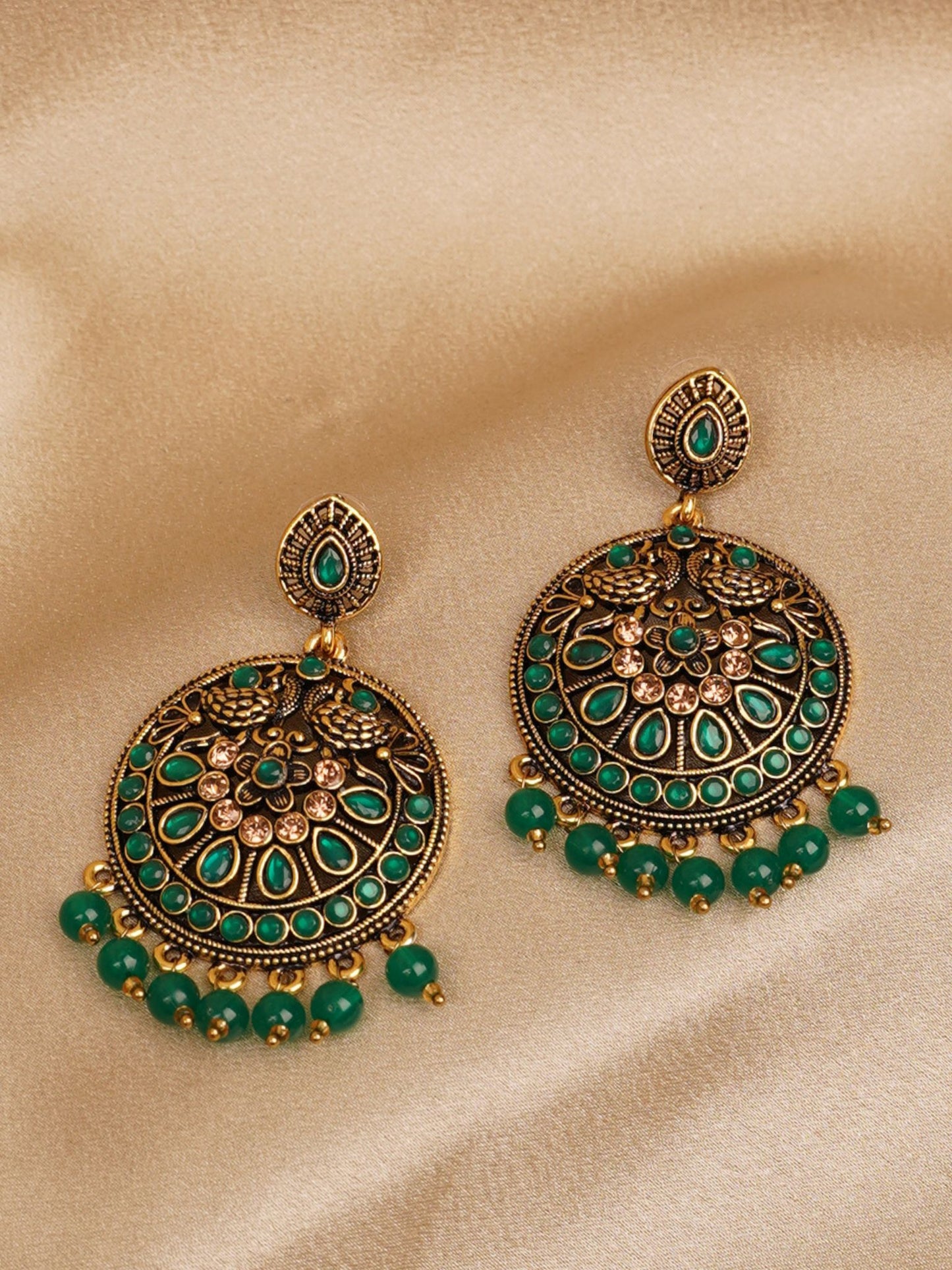 Emerald Noor Chandbali Earrings