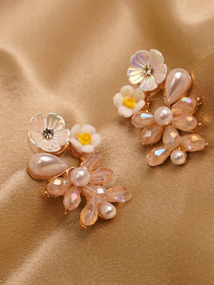 Blush Garden Pearl Drop Earrings