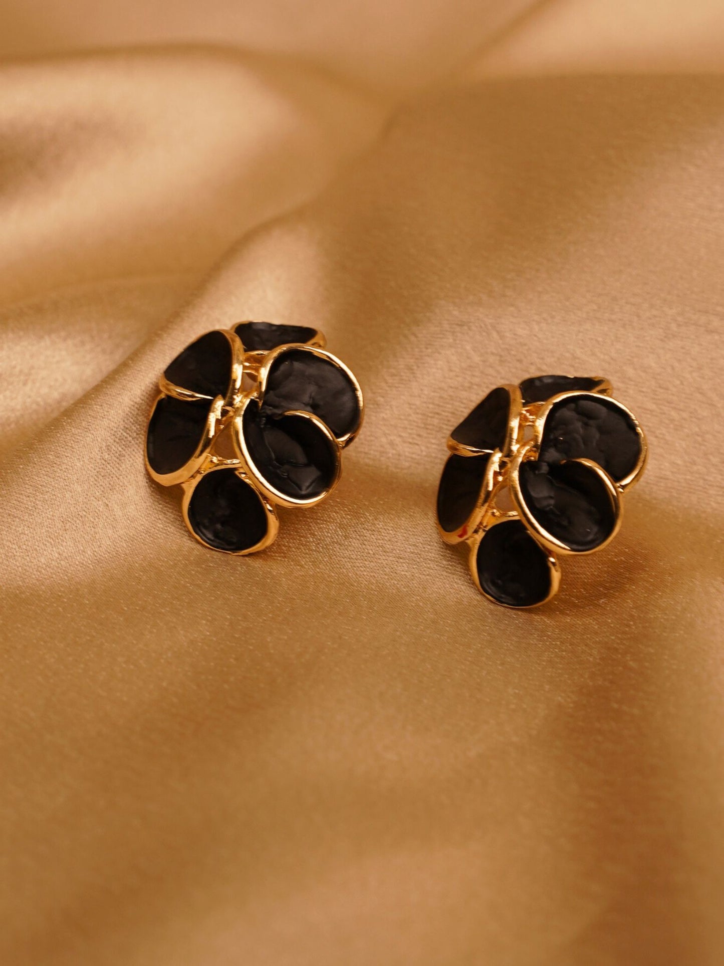 Noir Bloom Statement Stud Earrings