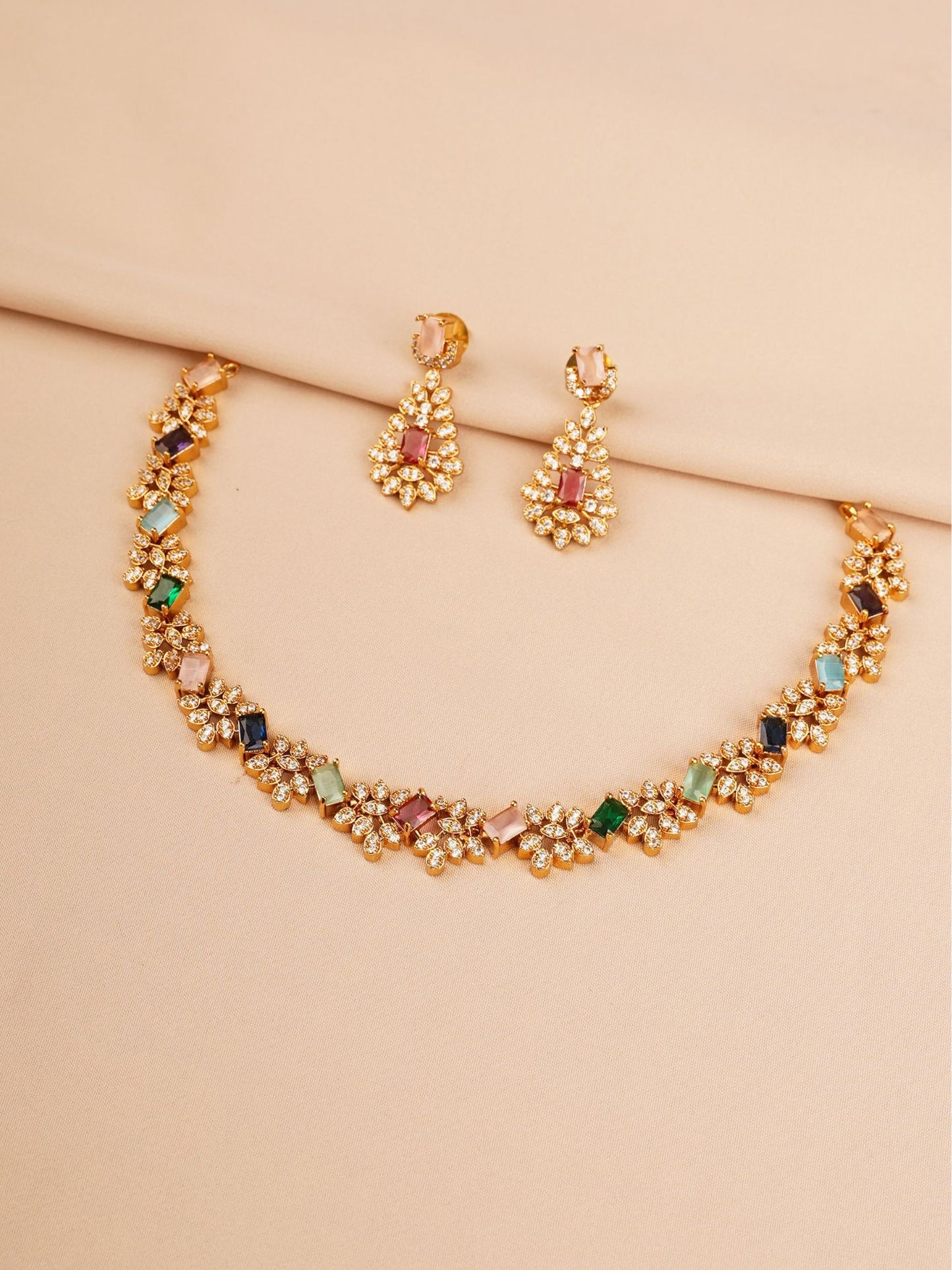 Pastel Stone Elegant Necklace Set