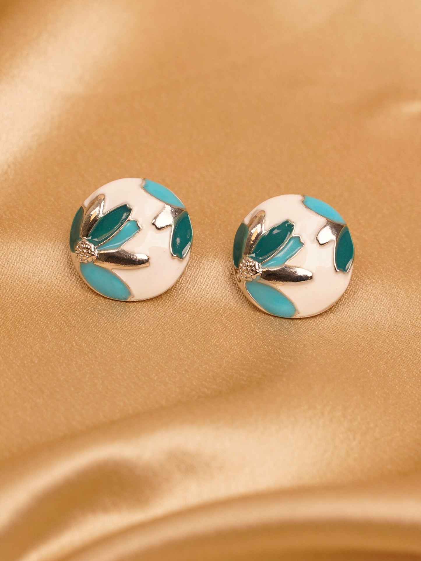 Aqua Meadow Stud Earrings