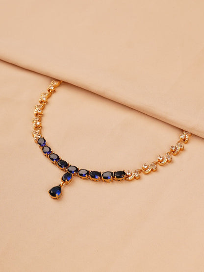 Sapphire Blue Crystal Necklace