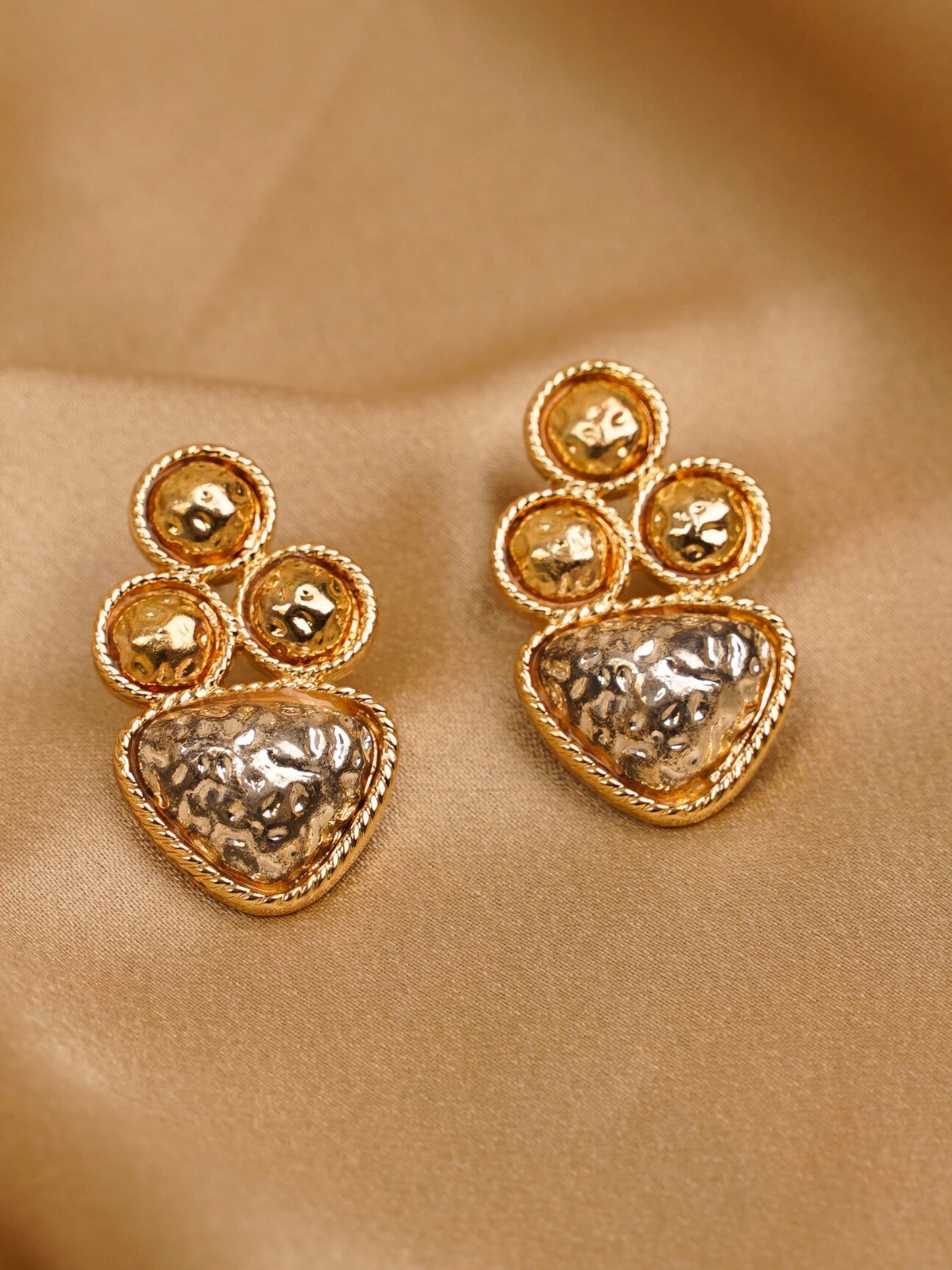 Regal Aura Textured Drop Earrings