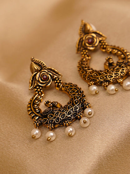 Royal Mayura Chandbali Earrings
