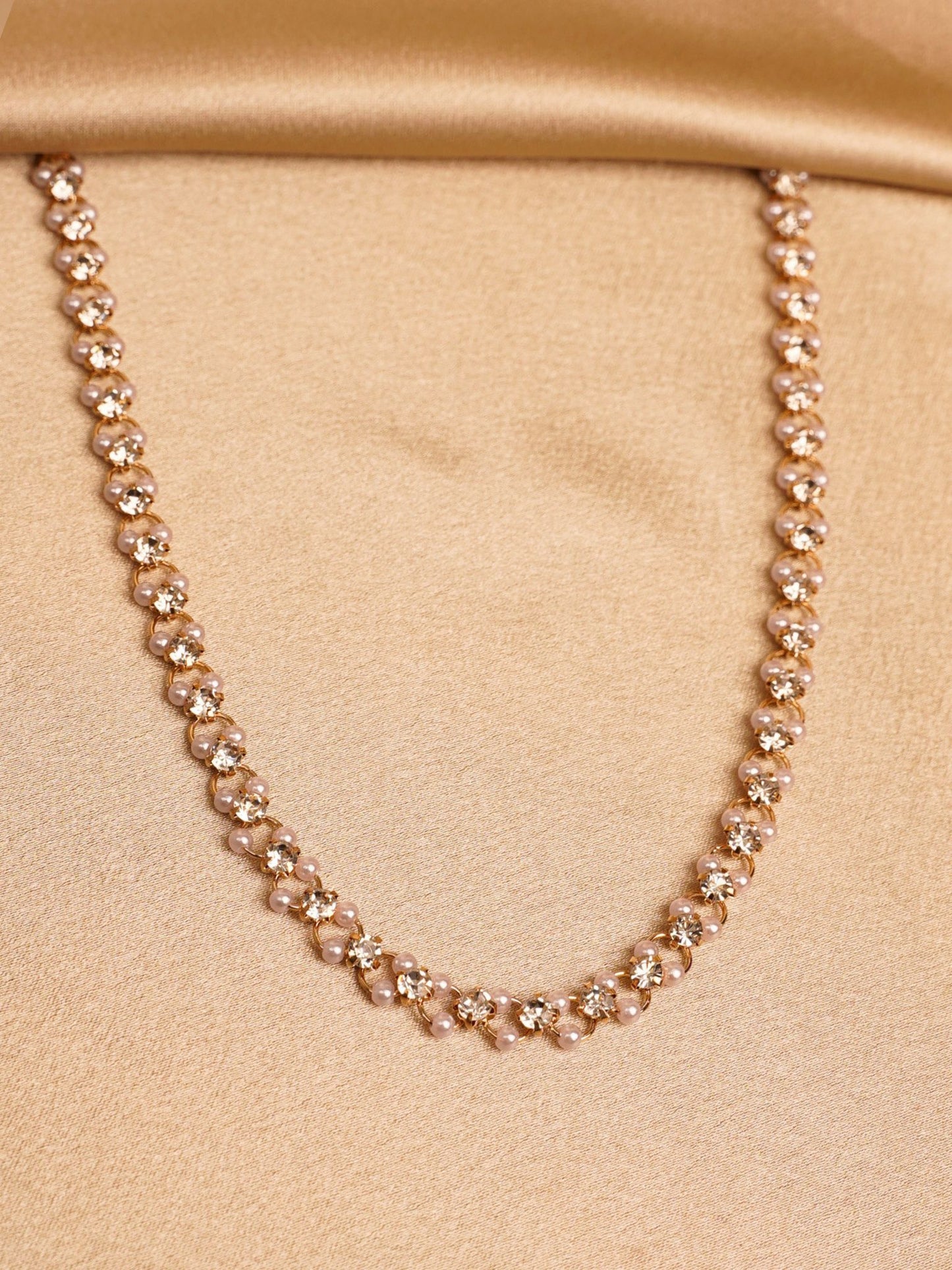 Blush Sparkle Pearl Necklace