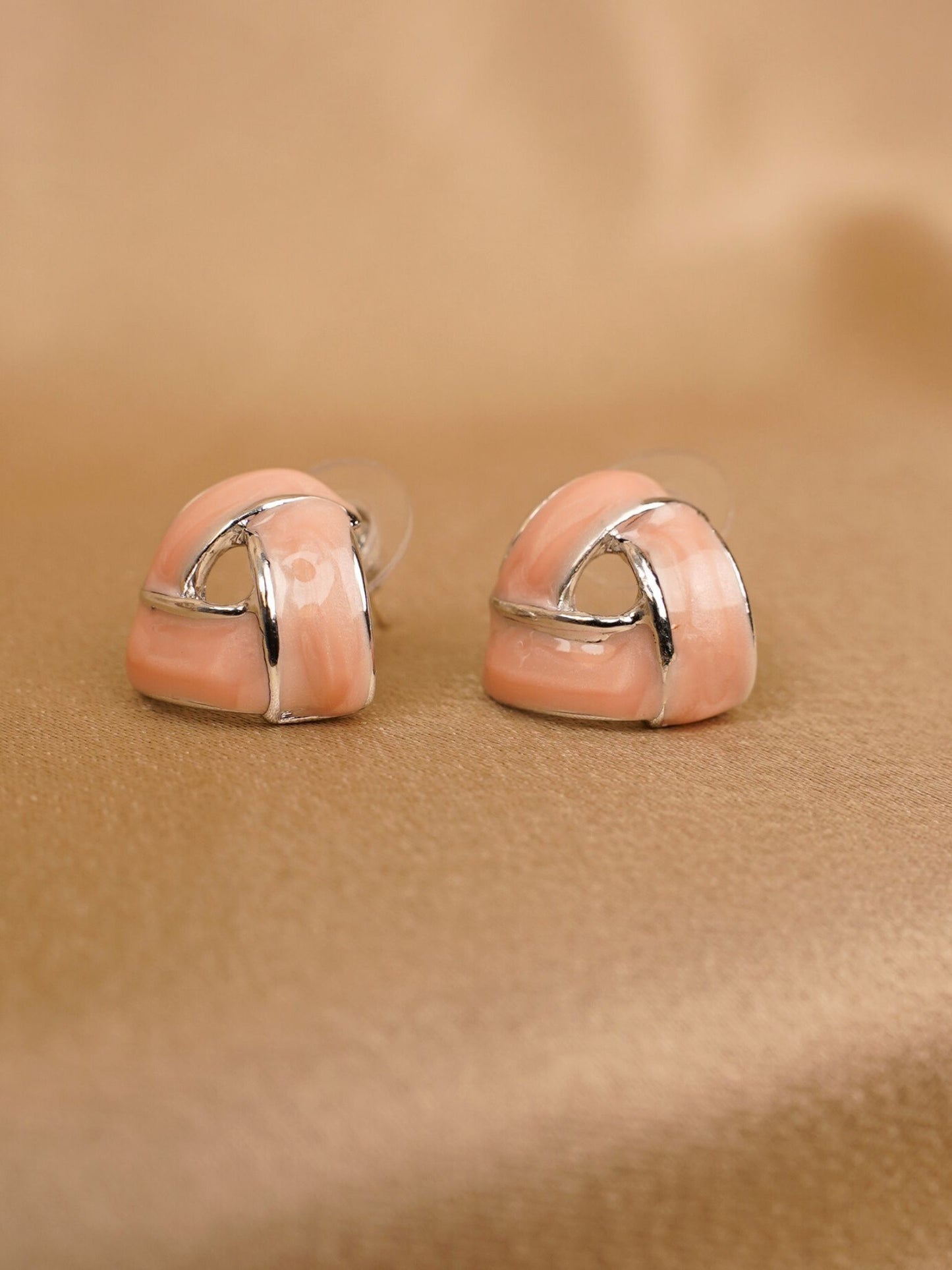Blush Knot Stud Earrings