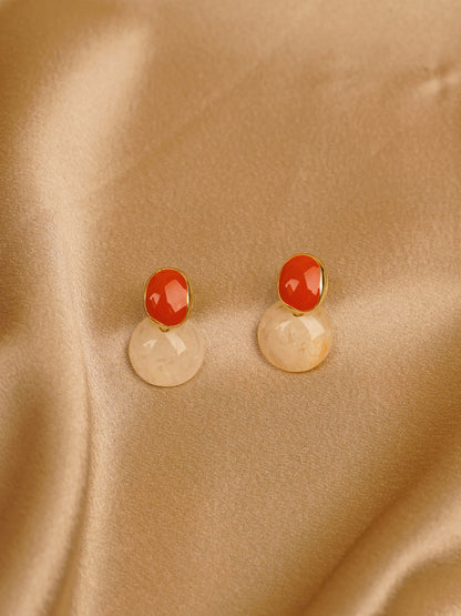 Coral Mist Drop Earrings