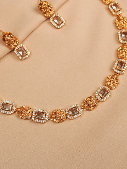 White Stone Necklace Set