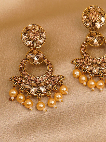 Zaria Pearl Chandbali Earrings
