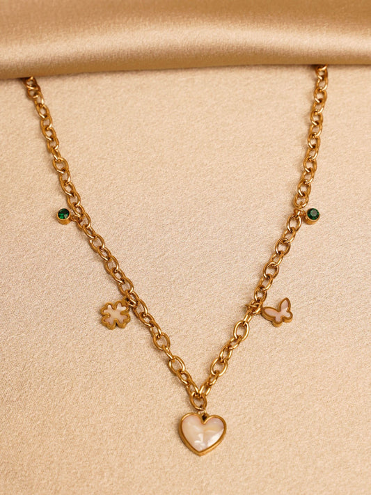 Charm Bloom Heart Necklace
