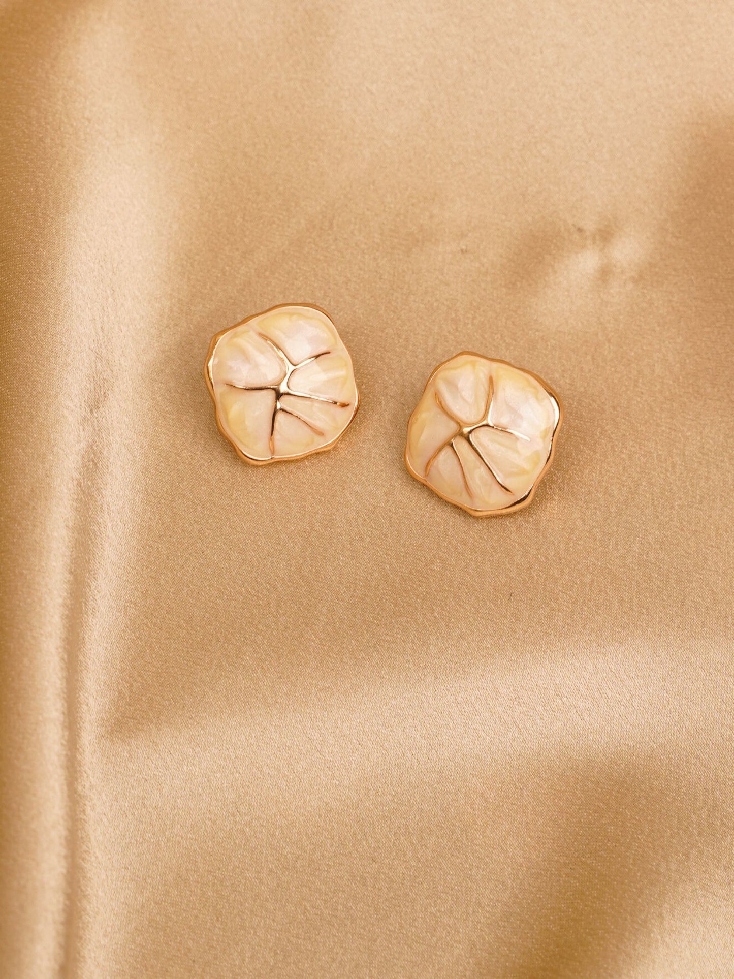 Ivory Bloom Stud Earrings