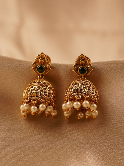 Emerald Temple Jhumka