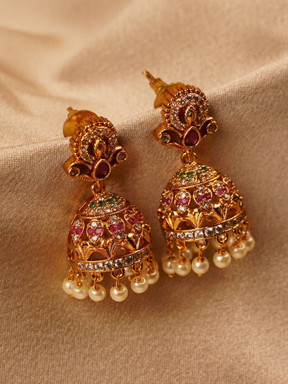 Ruby Lotus Temple Jhumka