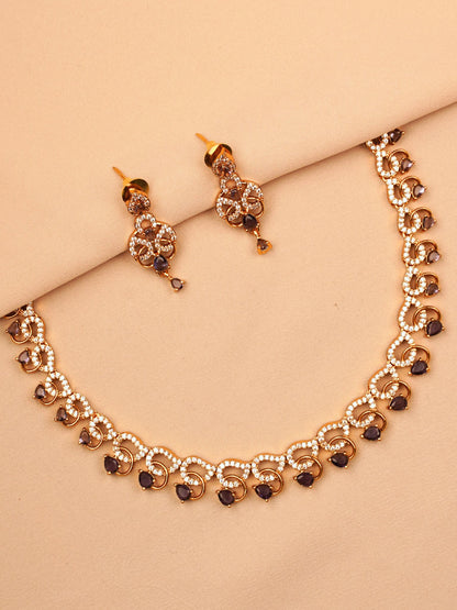 Amethyst Purple Lace Necklace Set